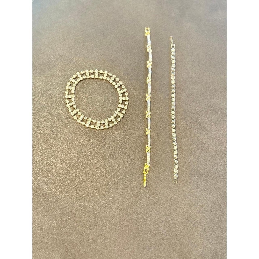 Dazzling Silver and Two-tone Vintage Bracelet Trio - Picture 2 of 6